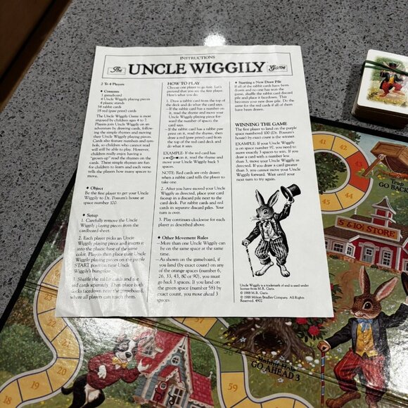 Vintage The Uncle Wiggily Rabbit 1988 Kids Board Game Manual 80s Retro Gift - Picture 3 of 14
